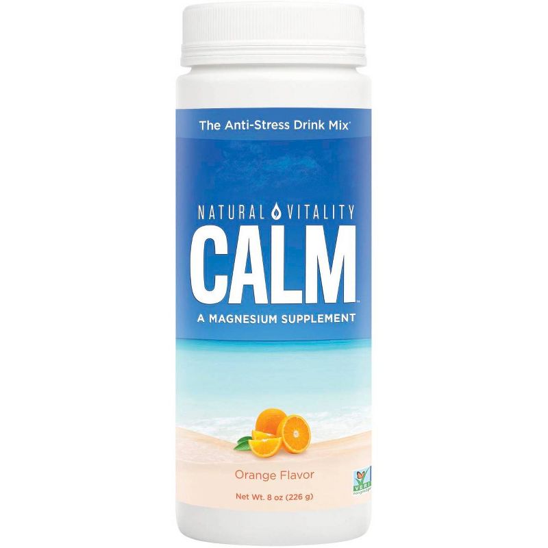 Natural Vitality Natural Calm Anti-Stress Vegan Magnesium Supplement Powder - Orange - 8oz