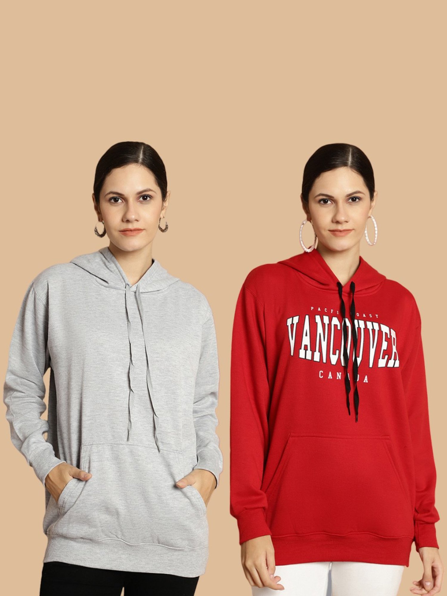 Vimal Jonney Maroon & Grey Printed Sweatshirt - Pack Of 2