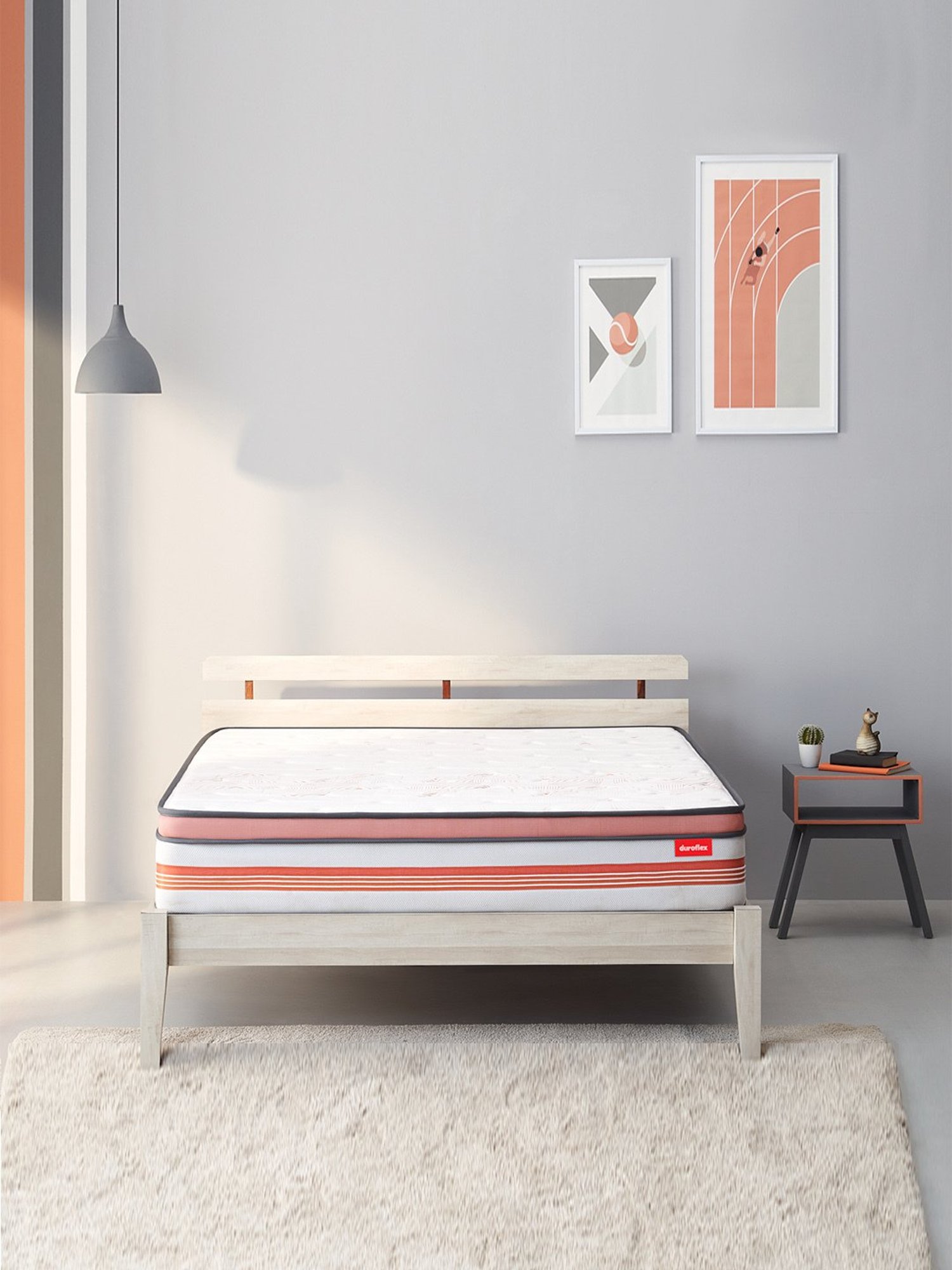 Duroflex Boltt Plus Cream Foam Bonnell Spring Euro Top Mattress - Double Size (72 in. L x 48 in. W)