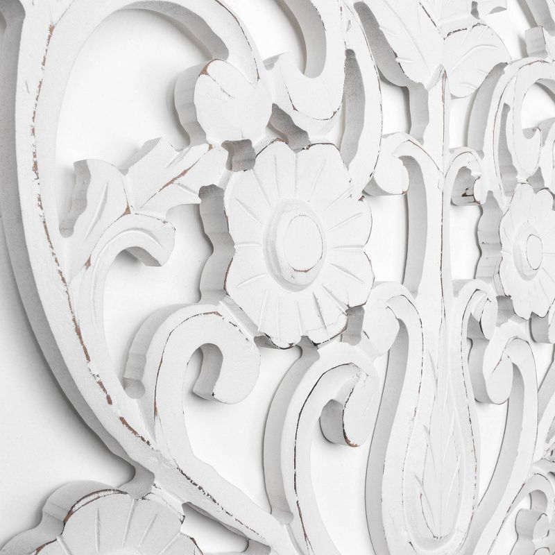 Wood Arched Windowpane Wall Panel White - Crystal Art Gallery