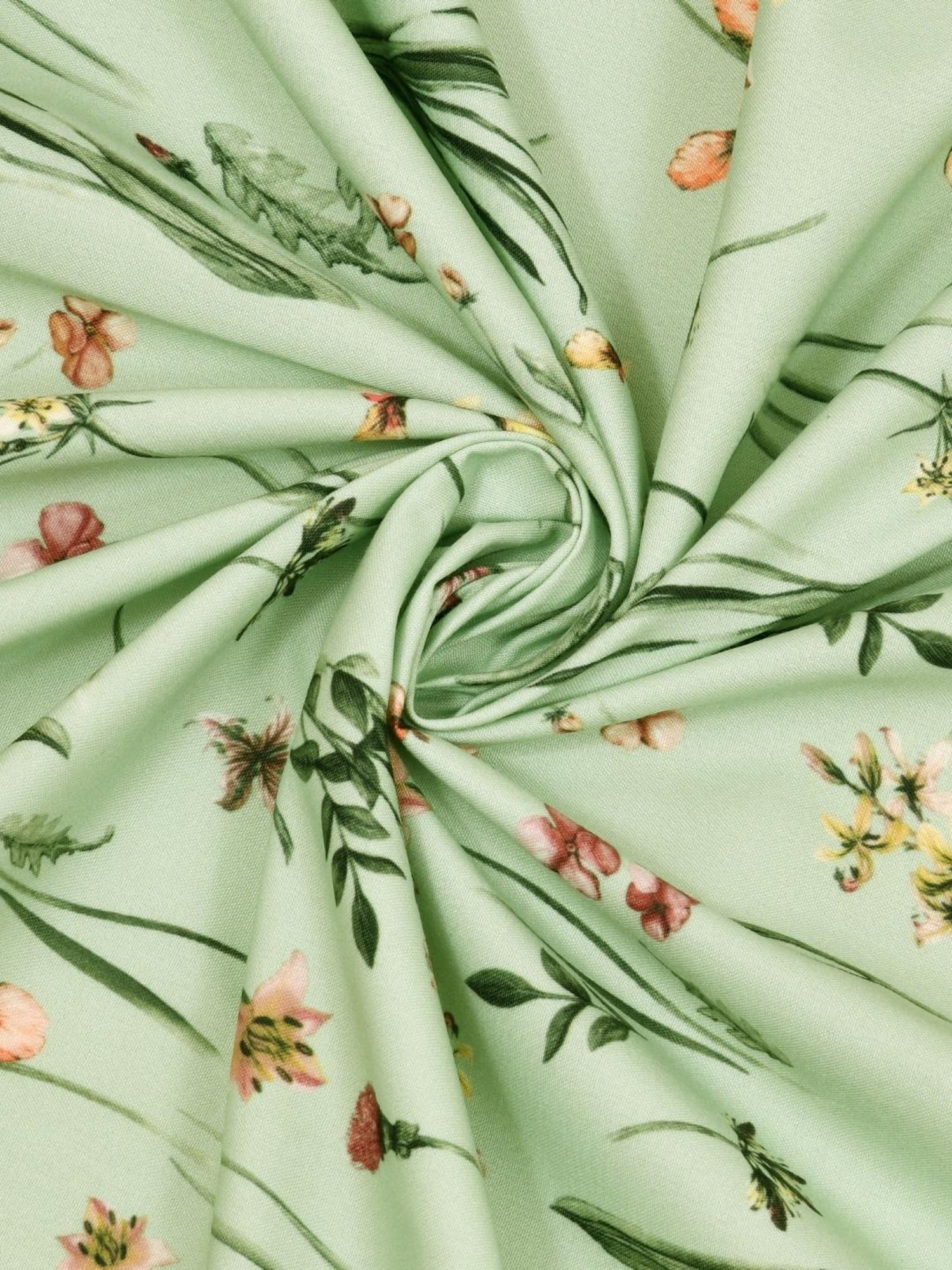 Haus & Kinder Printed Green Polyester 7 FT Door Curtains - Set of 2