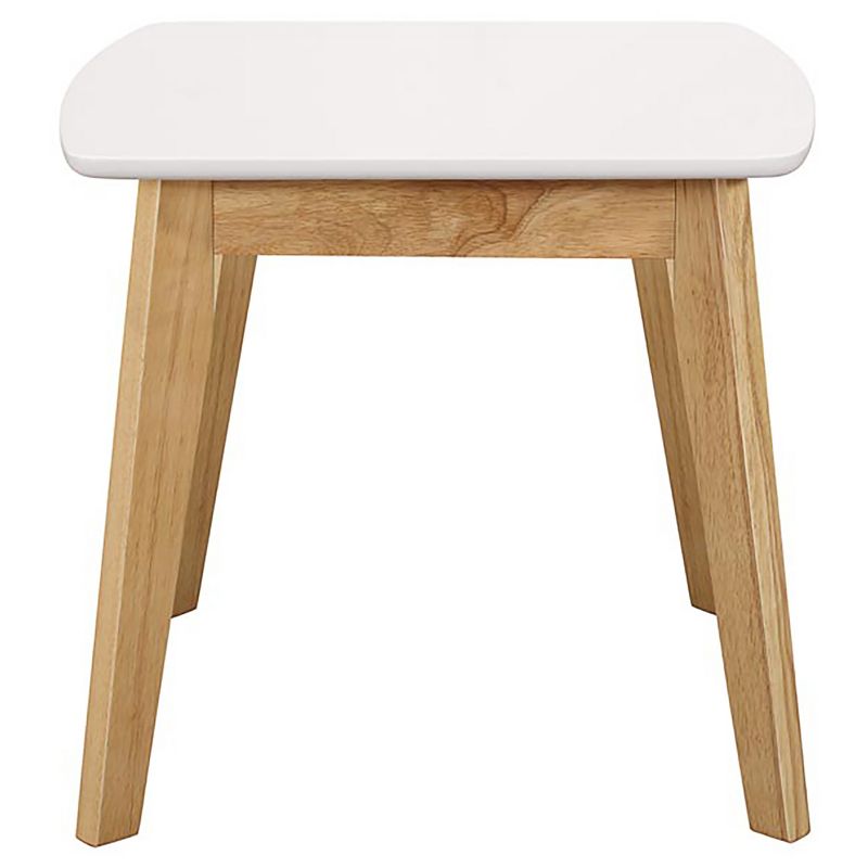 Set of 2 Modern End Side Table White/Natural - Saracina Home