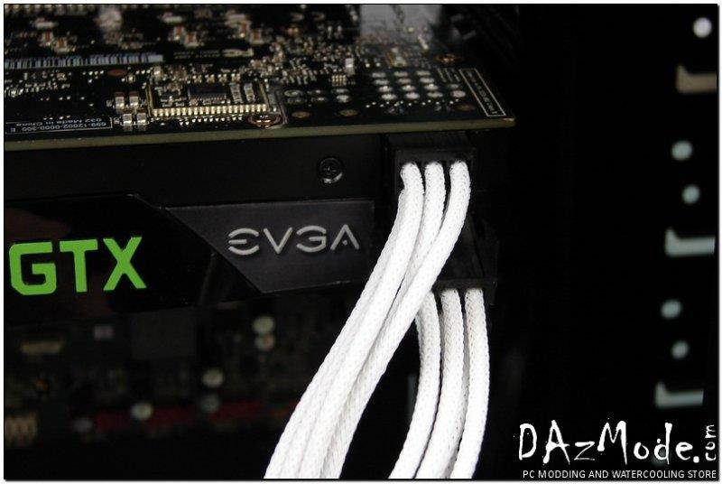 Darkside 8-Pin PCI-E 12" (30cm) HSL Single Braid Extension Cable - White (DS-0676)