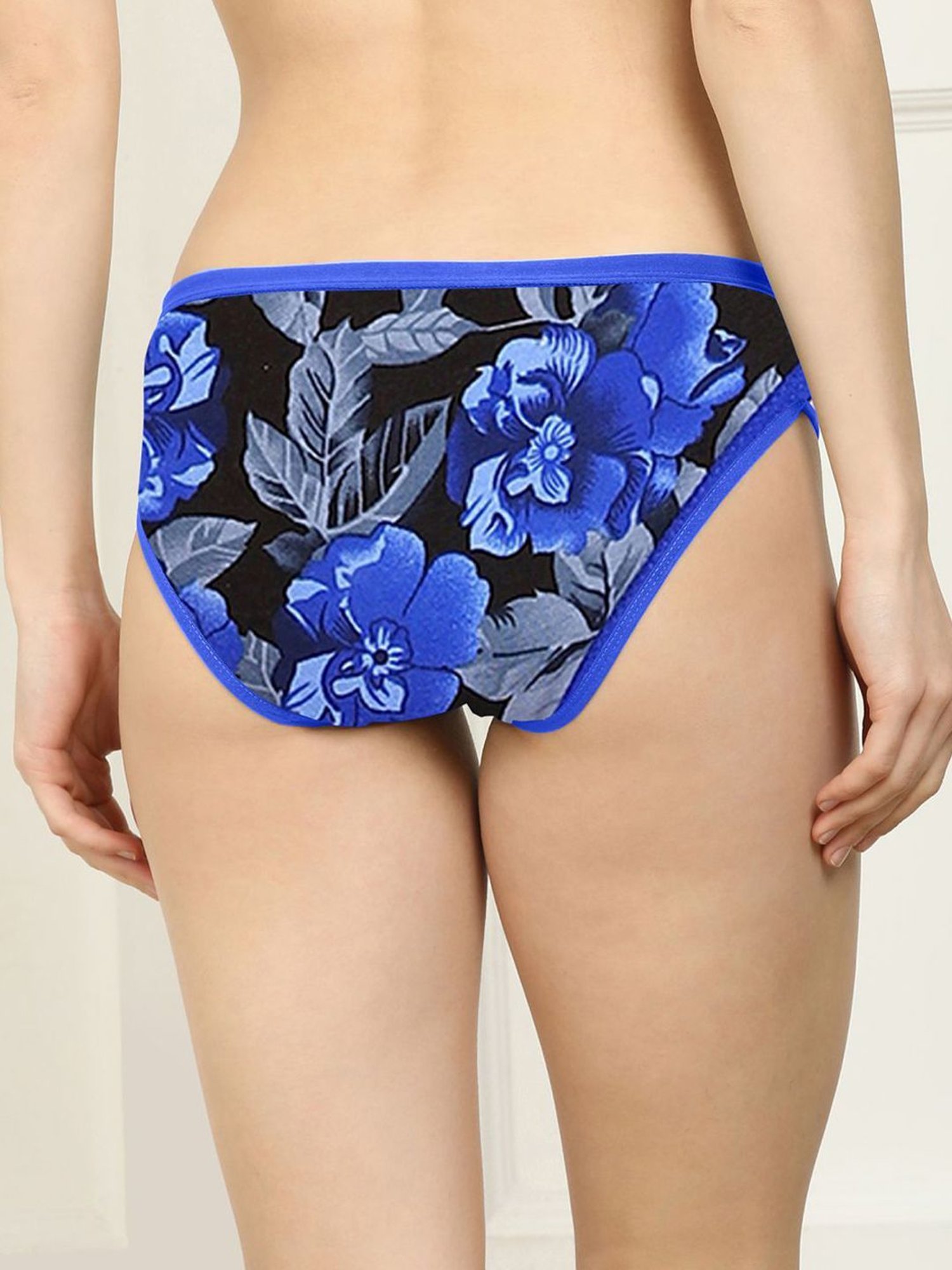 AROUSY Black Cotton Floral Print Hipster Panty