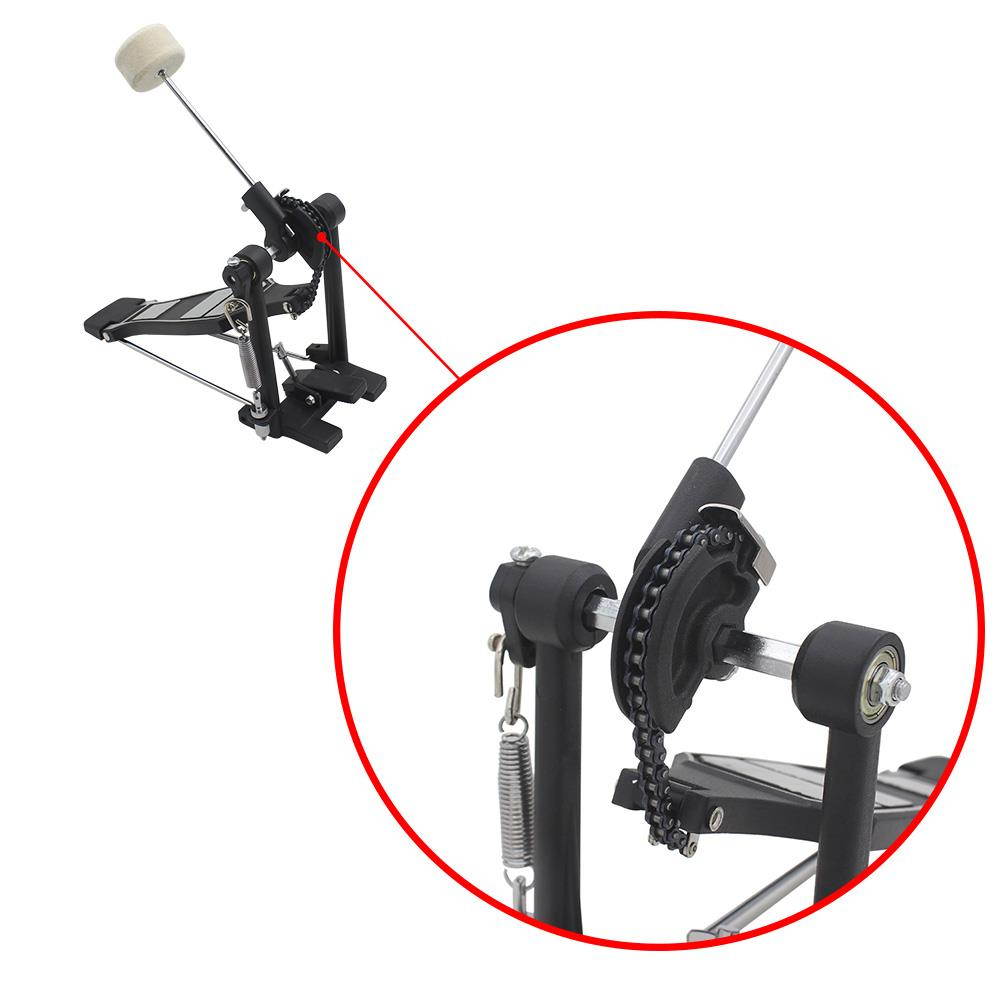 Drum Pedal Single Bass Drum Foot Kick Pedal Percussion Single Chain Drive Black