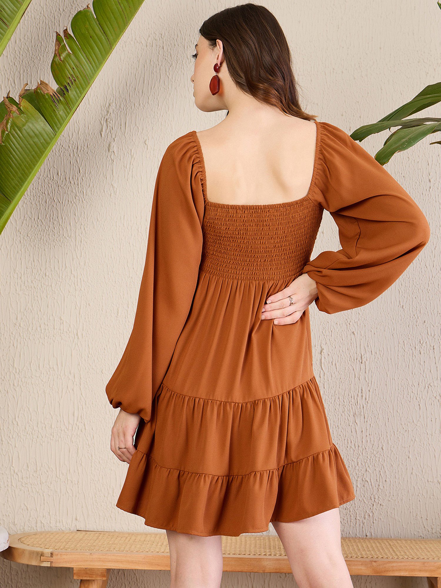 Magre Rust Fit & Flare Dress