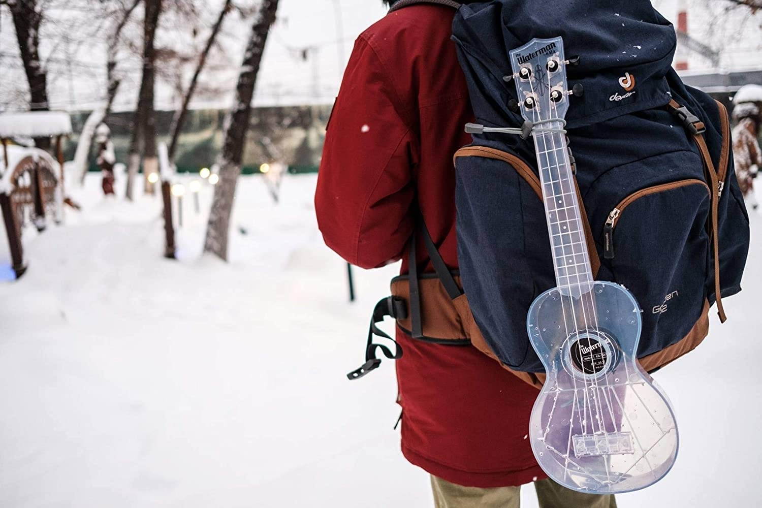 Kala Gloss All Clear Transparent Ice Waterman Soprano Ukulele with Tote Bag