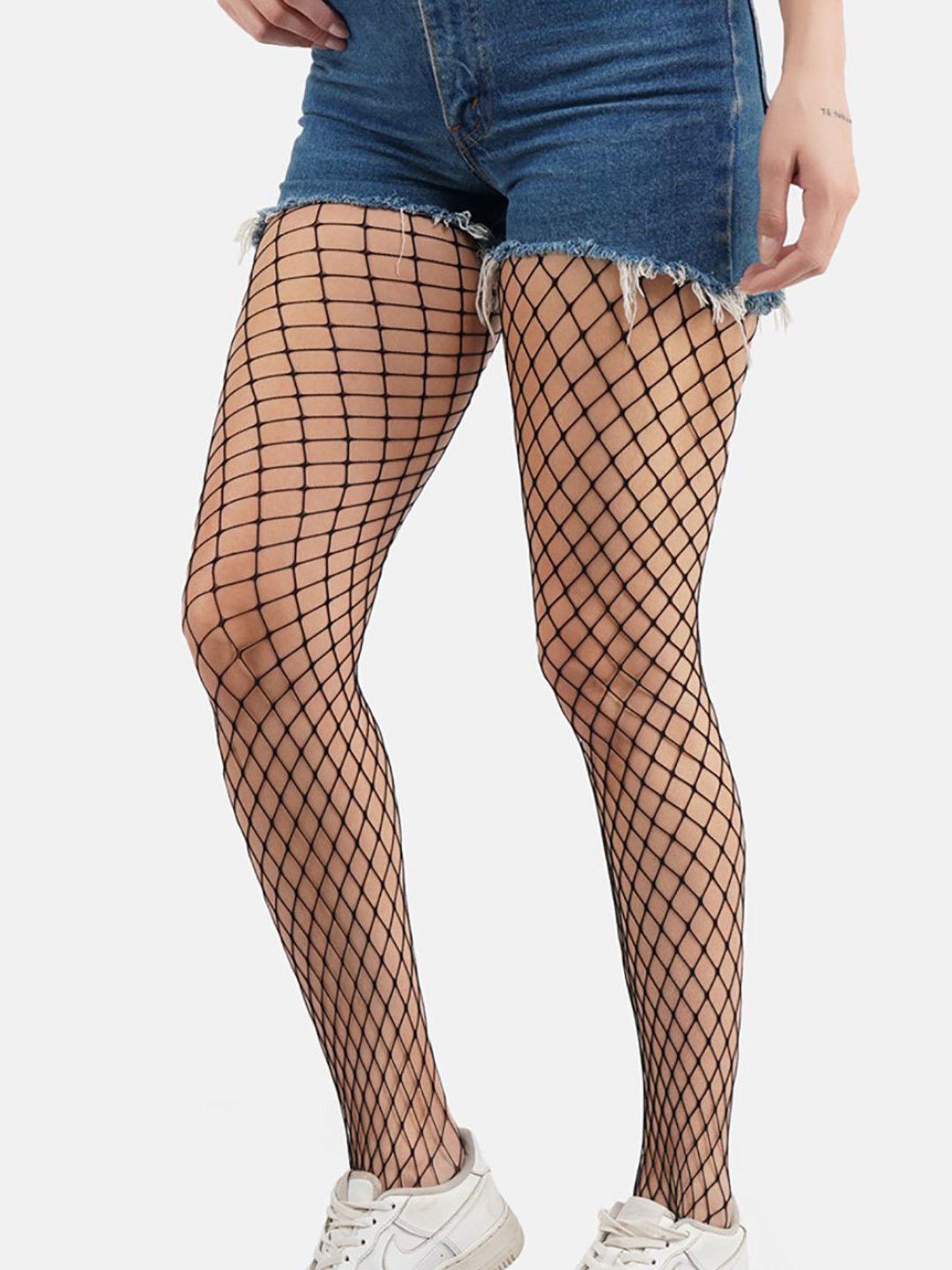 Secrets By ZeroKaata Black Self Design Stockings