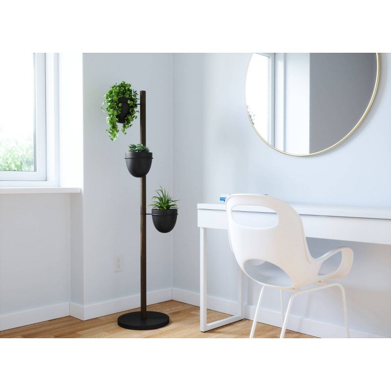 Floristand Freestanding Planter Black/Walnut - Umbra