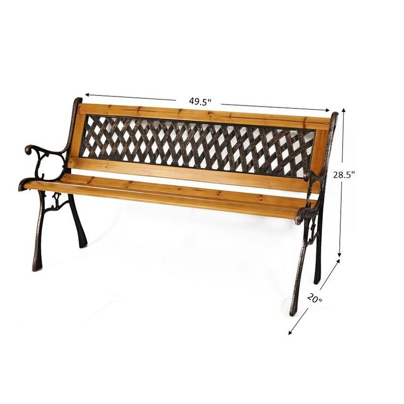 Gardenised Patio Garden Park Yard 49" Outdoor Wooden Bench