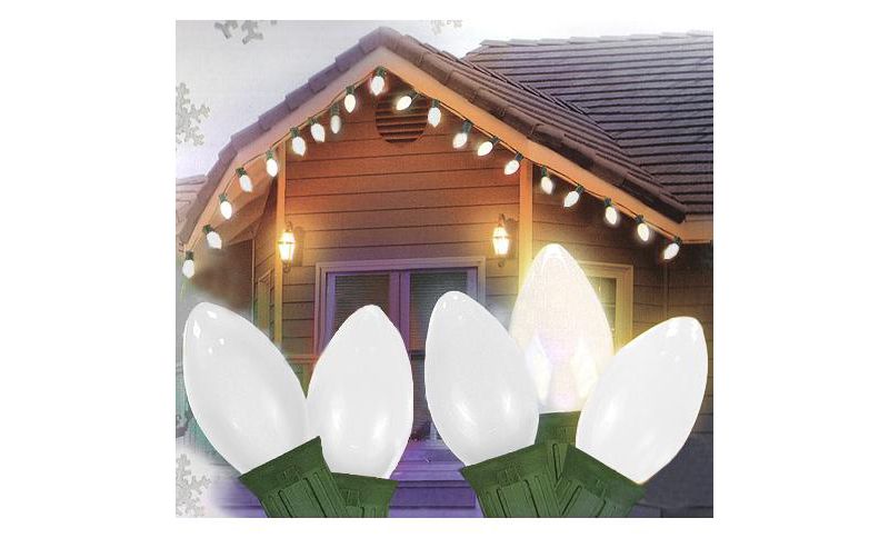 J. Hofert Co 25ct C7 Christmas Lights Clear White - 24' Green Wire