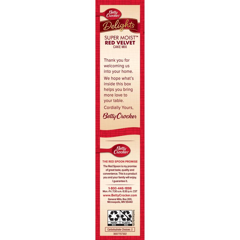 Betty Crocker Super Moist Red Velvet Cake Mix - 15.25oz
