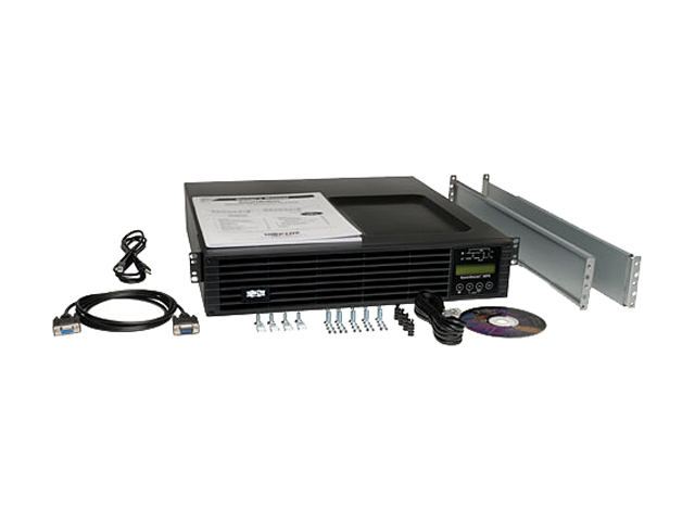 PR1000LCDRT2U Smart App Sinewave UPS System, 1000VA/900W, 8 Outlets, AVR, 2U Rack/Tower Black