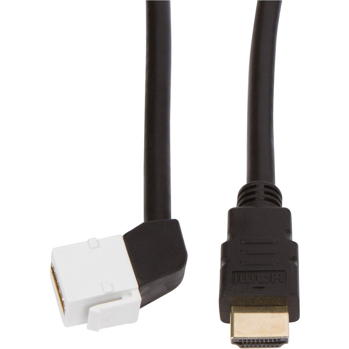 Buyer's Point HDMI Keystone Cable, 6ft (1.8m) 28 AWG, Ethernet Female-Male 90 Degree Pack of 2 with 90 Degree