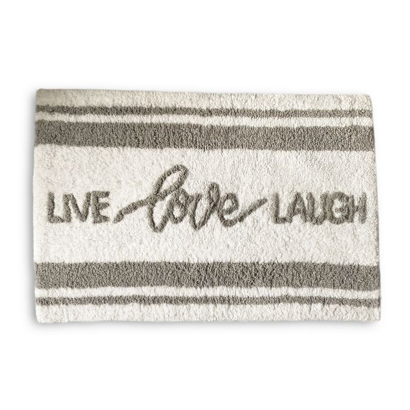 Live Love Laugh Word Novelty Cute Bath Rug - Grey - Elrene Home Fashions