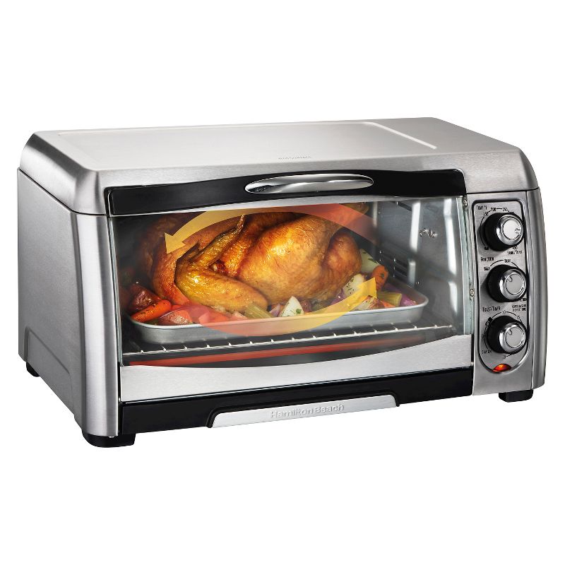 Hamilton Beach 6 Slice Convection Toaster Oven - Stainless Steel/Black- 31333
