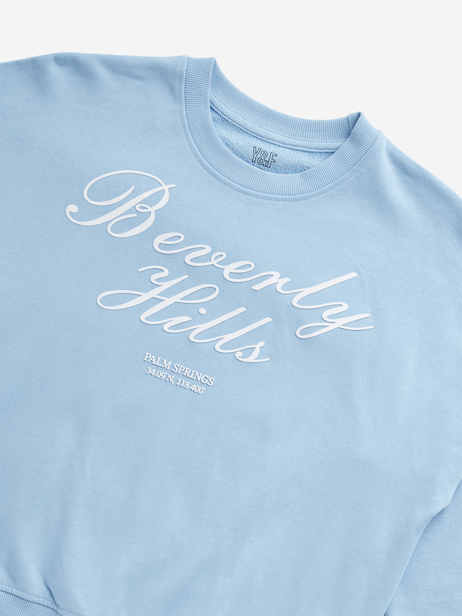 Y&F Kids by Westside Blue Text Design Cotton Sweatshirt