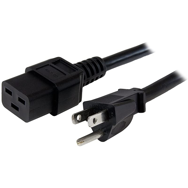 com 10 ft Heavy Duty 14 AWG Computer Power Cord - NEMA 5-15P to C19 - 14 AWG Power Cable - NEMA 5-15P to IEC 320 C19 Power Cord (PXT515191410)