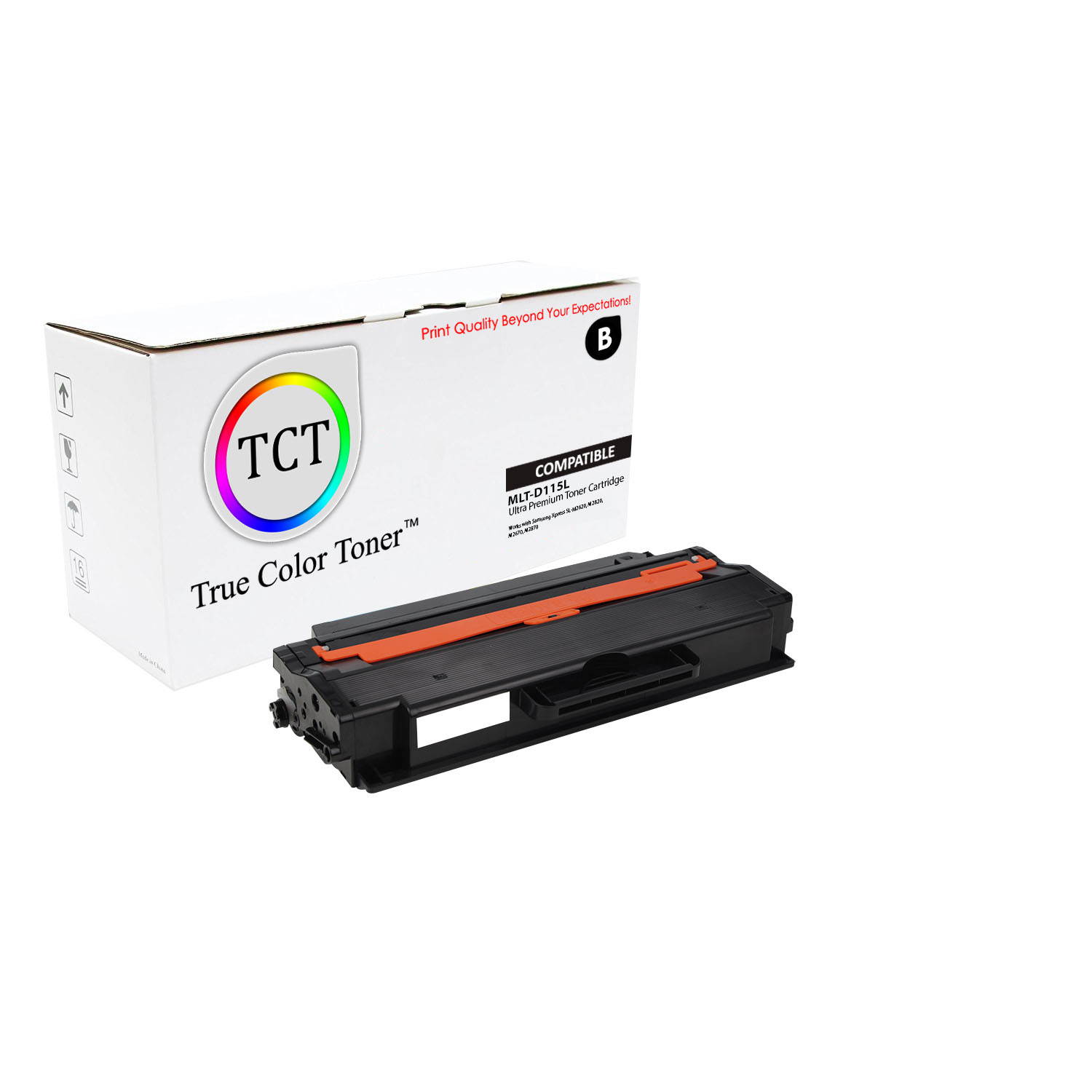 TCT Premium Compatible Toner Cartridge Replacement for Samsung MLT-D115L Black High Yield works with Samsung Xpress SL-M2620 2620ND 2820DW 2820ND Printers (3,000 Pages) - 8 Pack