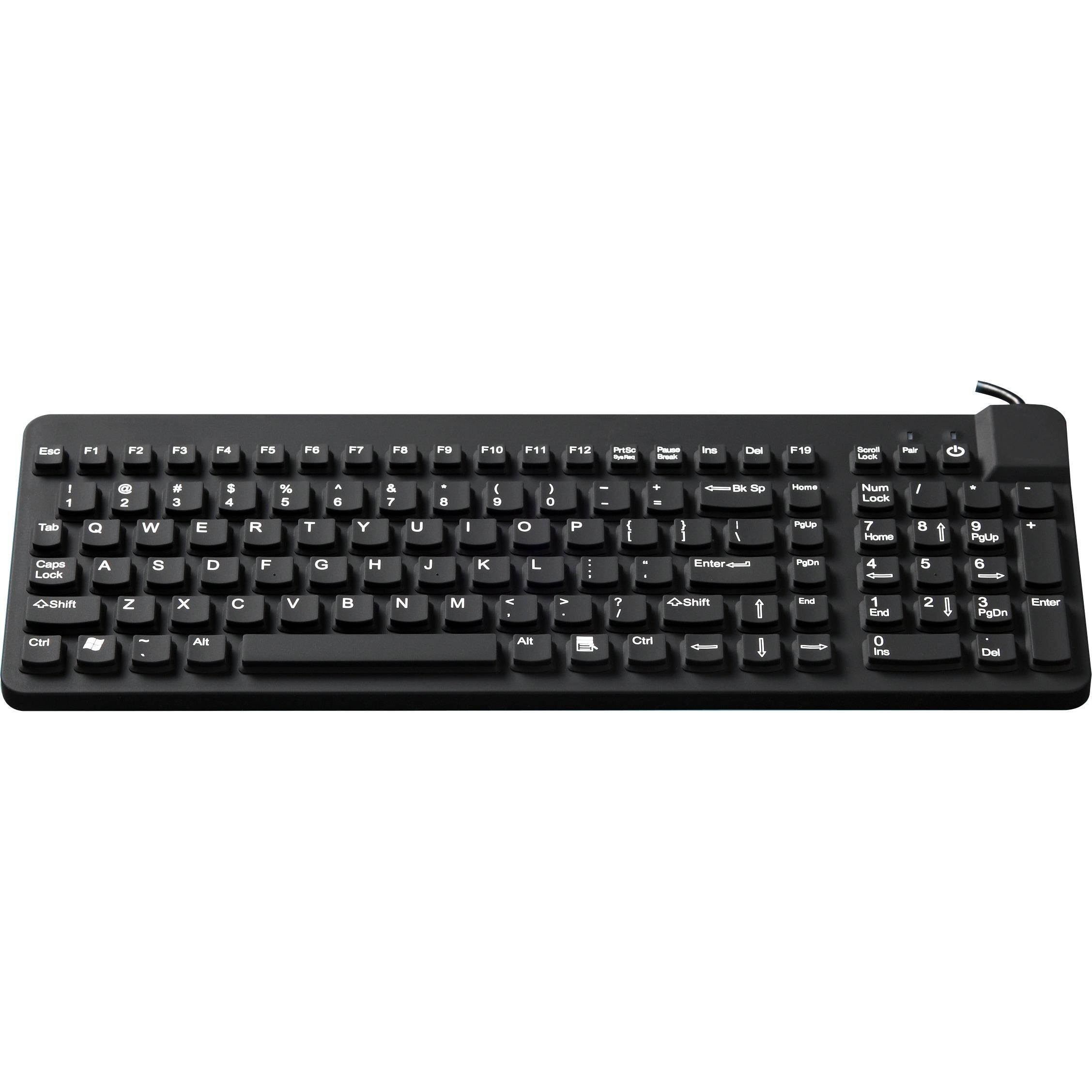 Man & Machine Premium Full Size Waterproof Disinfectable Keyboard - Black