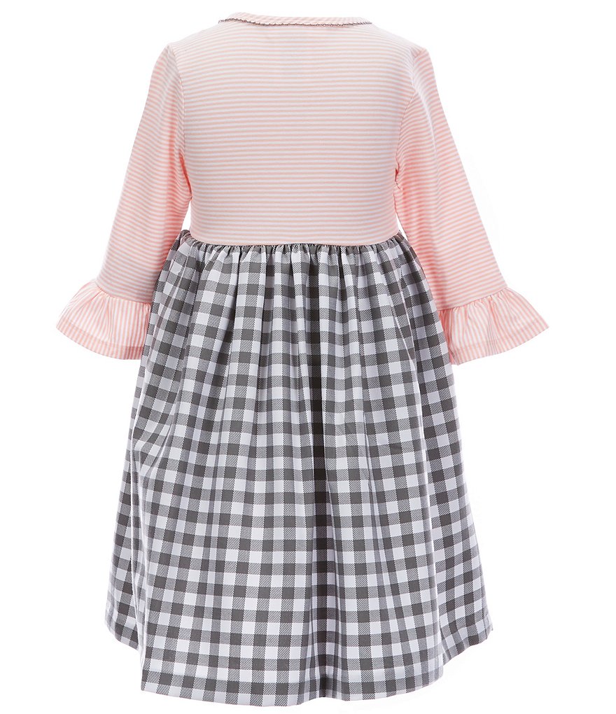 Bonnie Jean Little Girls 2T-6X Striped/Checked Empire-Waist Dress
