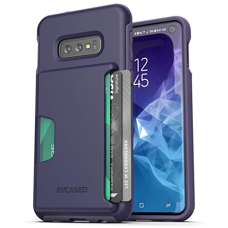 Galaxy S10e Wallet Case Phantom Ultra Durable Cover with Card Holder Slot 4 Credit Card Capacity Purple