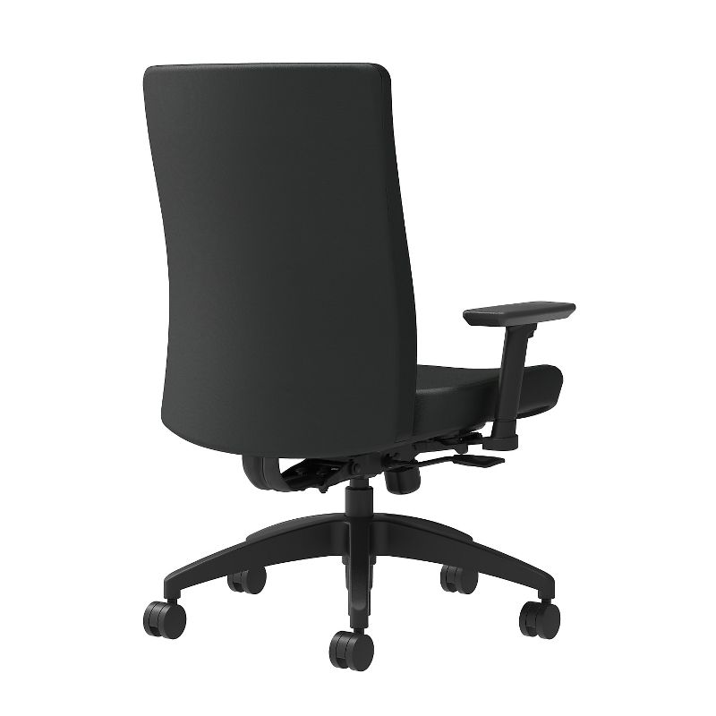 Union & Scale Task Chair 2D, LumbarArms, Blk Vinyl Synchro Tilt 54607