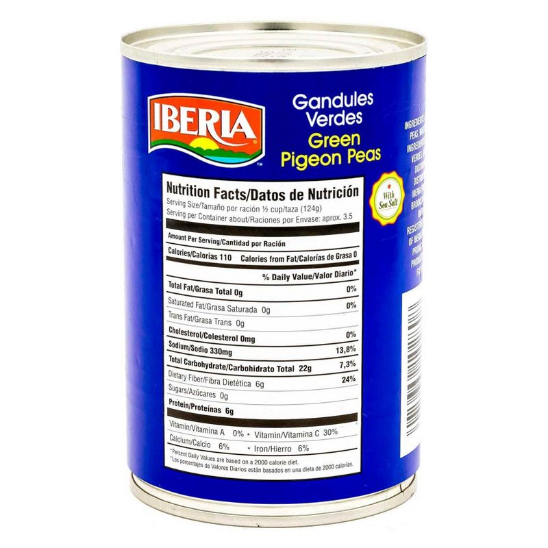 Iberia Green Pigeon Peas - 15oz