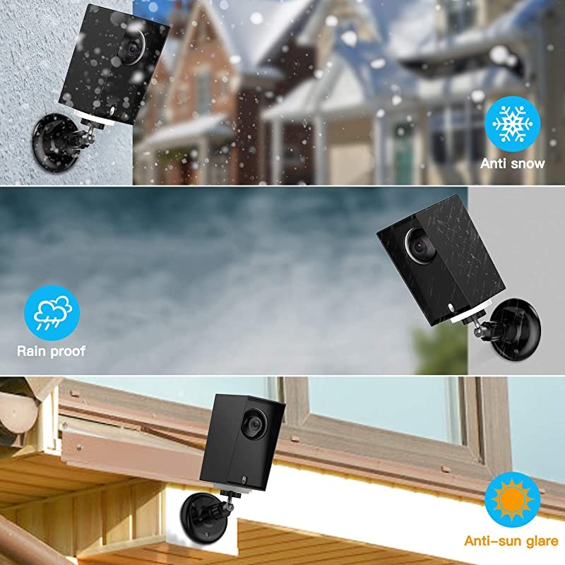 with Wyze Cam Pan Wall Mount, Weather Proof Anti-Sun Glare and UV Protection Outdoor/Indoor Adjustable Bracket with Protective Skin Case for Wyze Cam Pan 1080p Security Camera