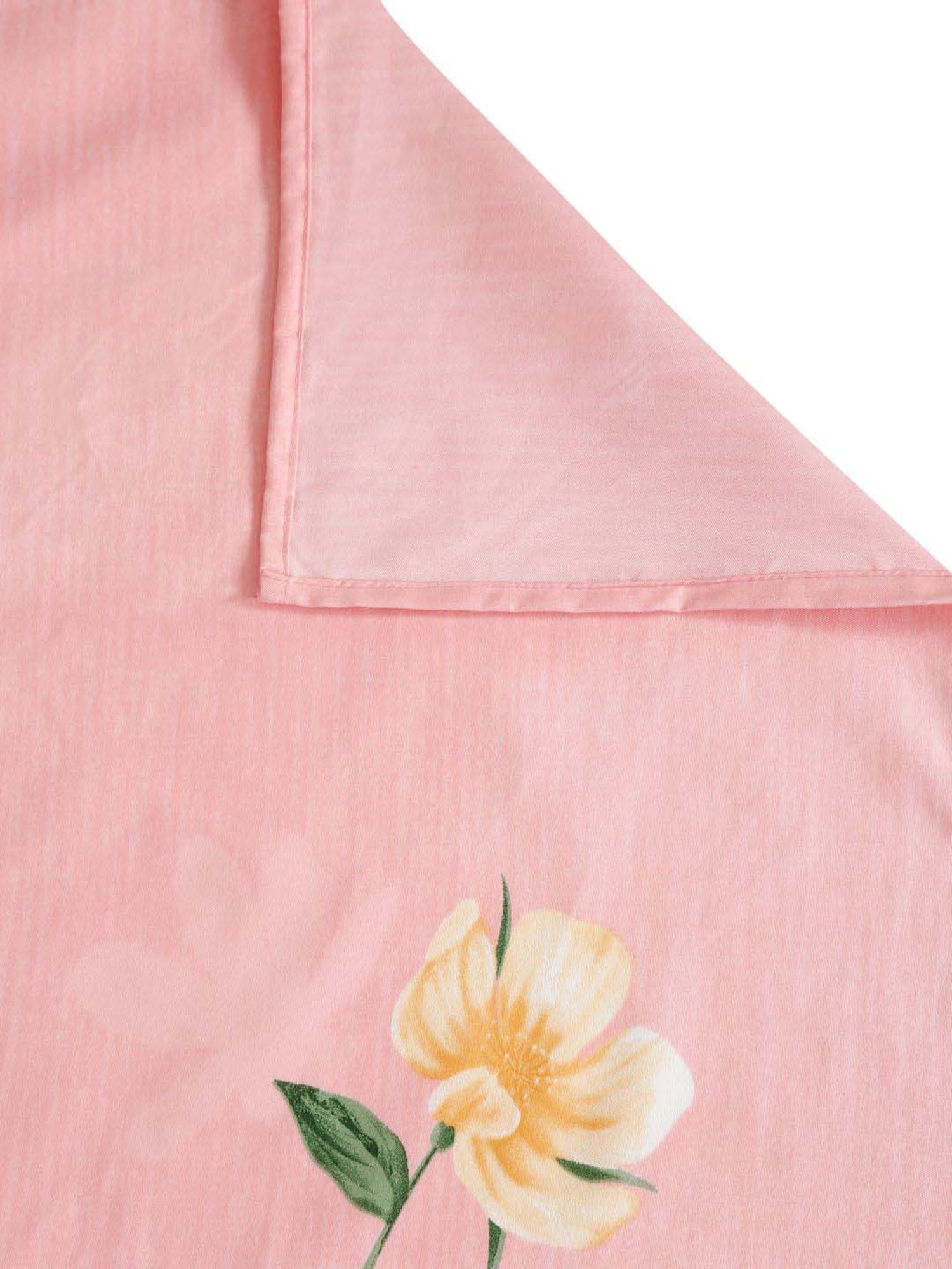 HOSTA HOMES Pink & Grey Cotton 280 TC King Bedsheet with 2 Pillow Covers