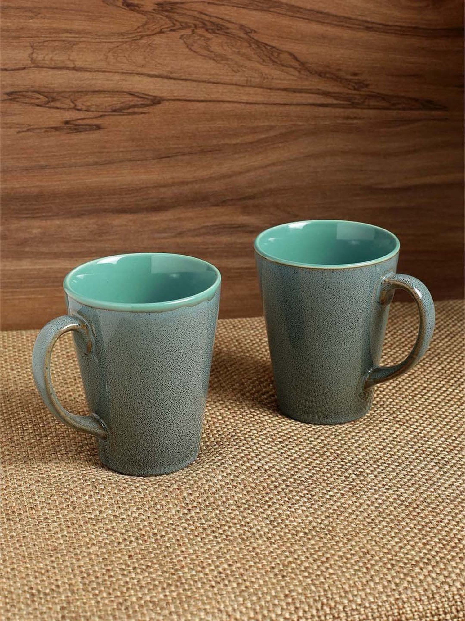 Femora Black Ceramic Coffee Mugs (0.36 L) - Set of 4