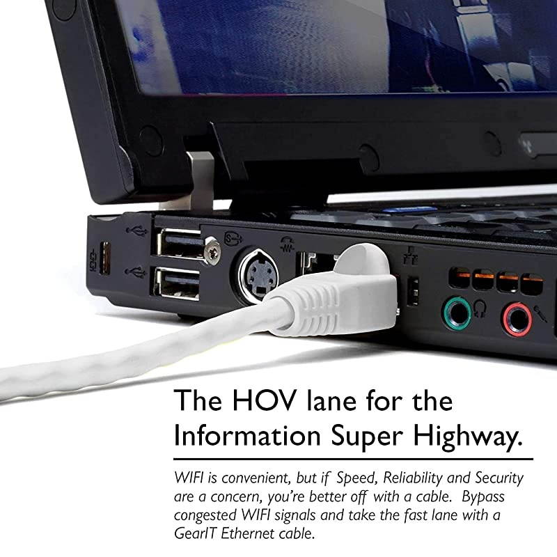 50Pack Cat5e Ethernet Patch Cable 1 Foot Snagless RJ45 Computer LAN Network Cord White Compatible with 48 Port Switch POE Rackmount 48port Gigabit