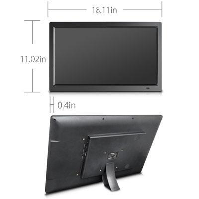 19" Smart WiFi Cloud Digital Photo Frame, free Cloud storage, real-time photos, Movie, Social Media, Browser, all apps