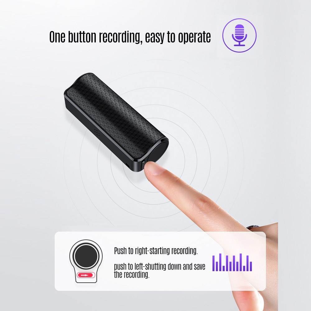 Portable Mini Digital Voice Activated Recorder MP3 Player Professional Magnetic Dictaphone Noise Reduction with 8GB Memory Capacity USB Cable Earphone for Lectures Meetings Interviews Sound Recording