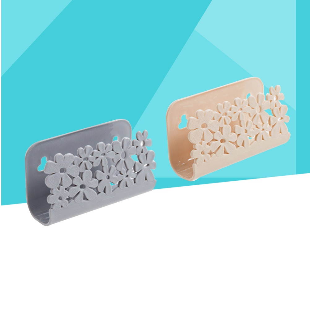 Sponge Holder with Suction Cup Sink Organizer Plastic Soap Dishwashing Drainer Rack(Grey)