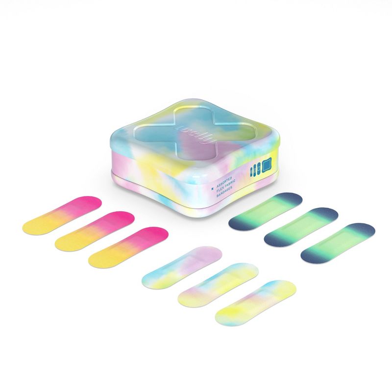 Welly Assorted Colorwash Tie Dye Pink and Blue Adhesive Bandages - 48ct