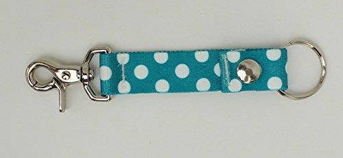 Blueberry Polka Dot Blue/White - Handy Clip, Snap, & Ring Style Key Webbing Fob Keychain