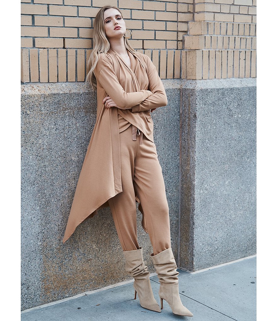 1. STATE Long Sleeve Drape Front Cozy Cardigan