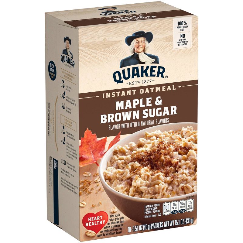 Quaker Instant Oatmeal Maple & Brown Sugar - 10ct