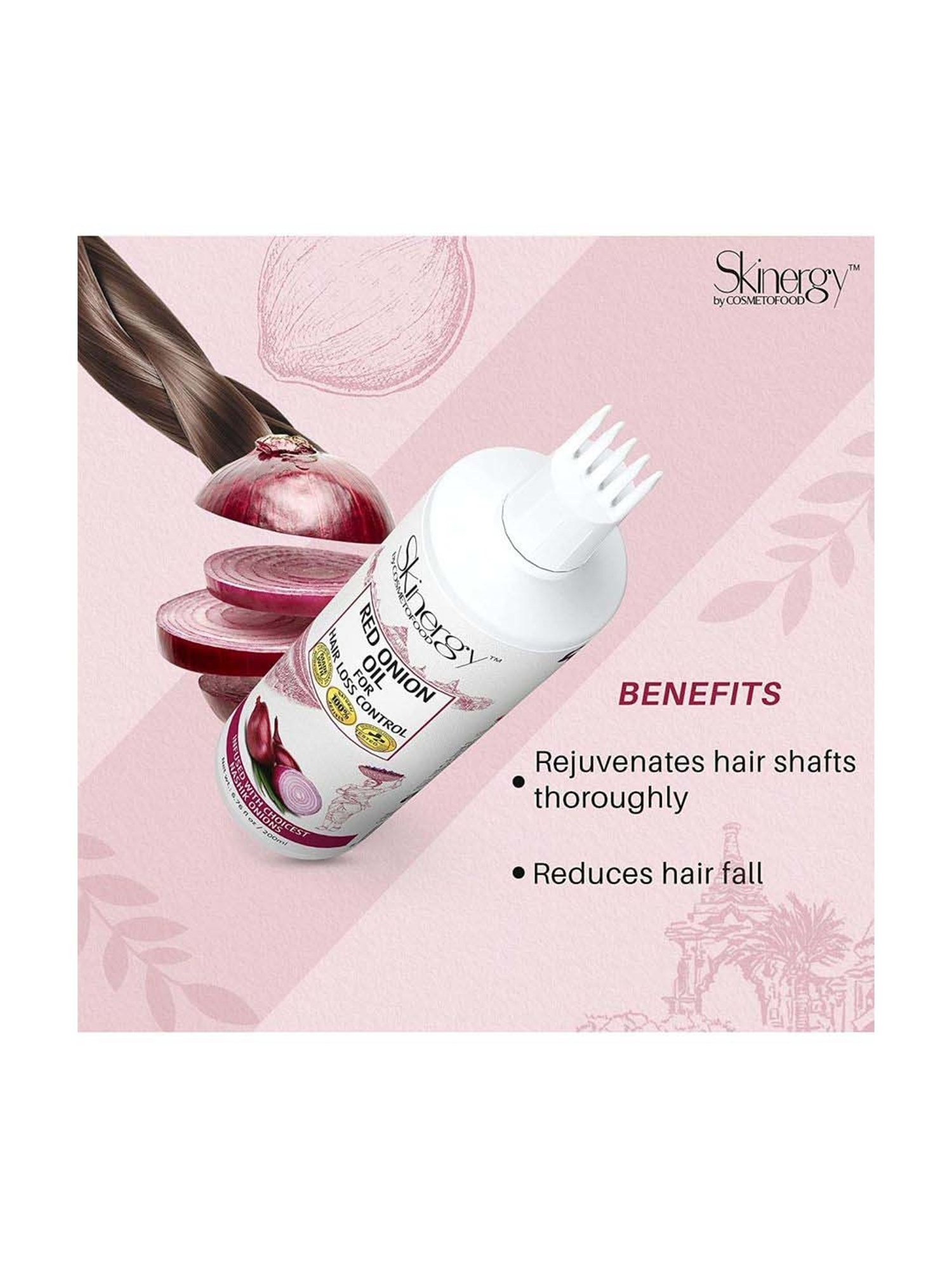 Cosmetofood Skinergy by Cosmetofood Nashik Red Onion Oil- For Hair-Loss Control - 200 ml