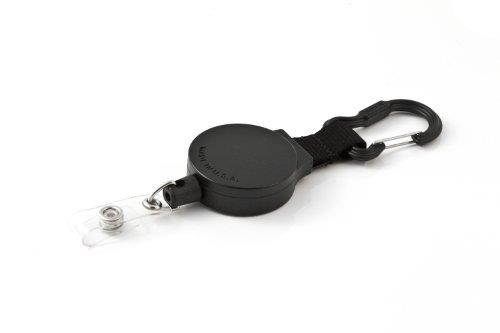 KEY-BAK MID6 Retractable Carabiner I.D. Badge Holder with 36" Polyester Cord, 6 oz. Retraction, Steel Carabiner