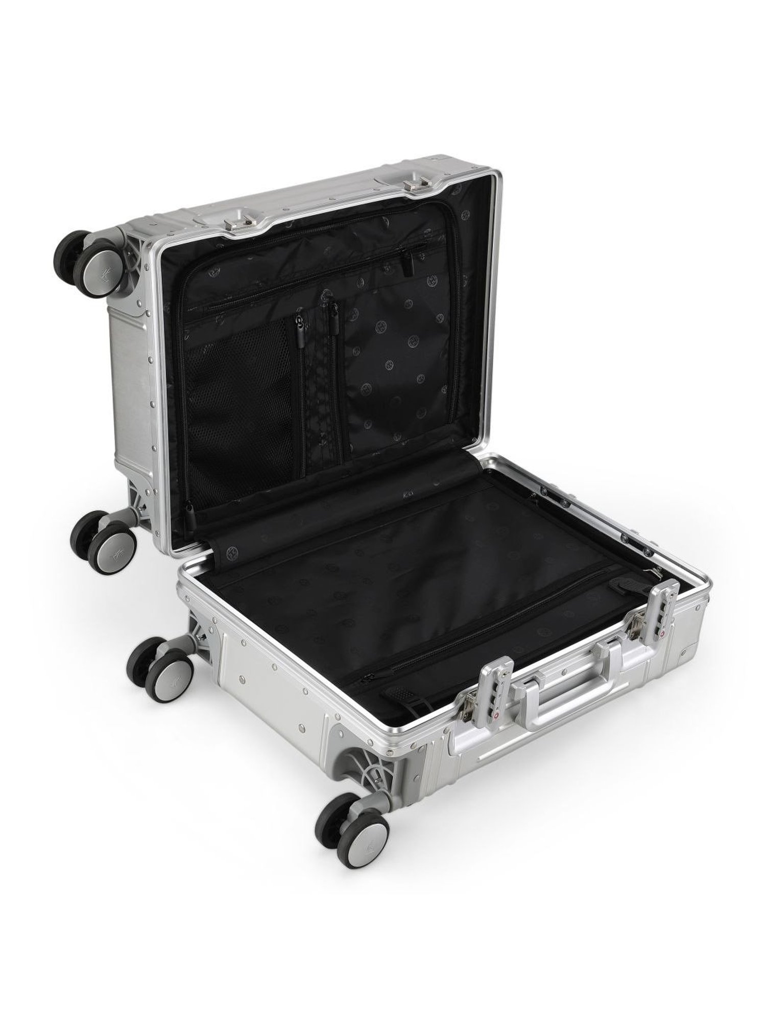 Perquisite Aluminium Trolly Silver Textured Hard Cabin Bag - 56 cm