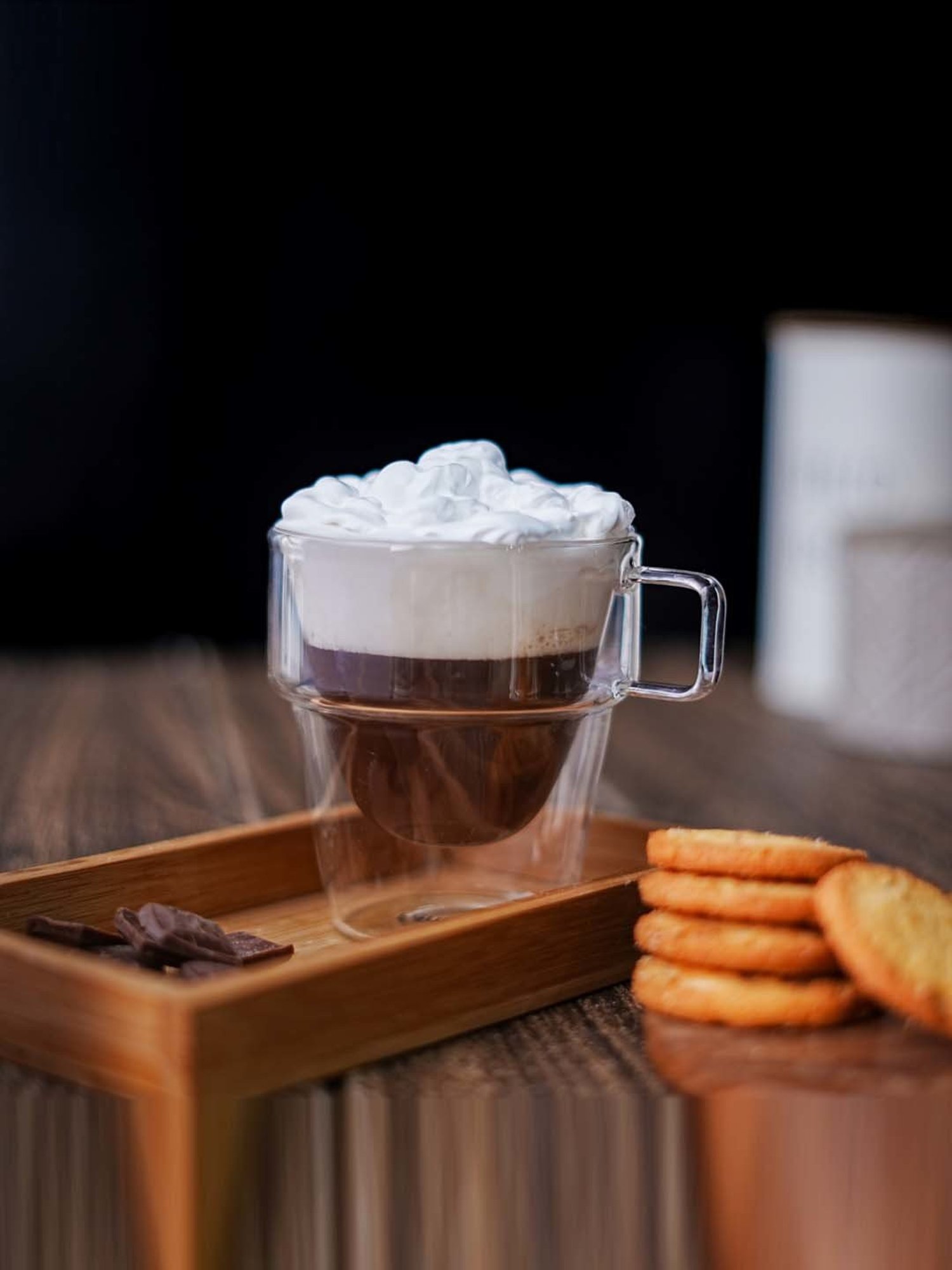 Femora Double Wall Transparent Glass Heat Resistant Coffee Mugs With Handle (0.235 L) - Set of 4