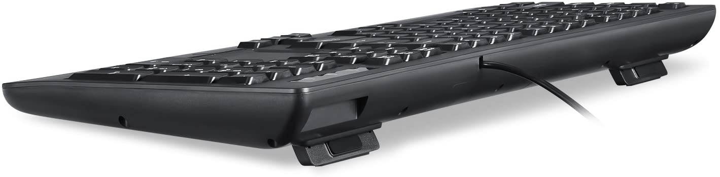 Perixx PERIBOARD-513II Wired USB Keyboard with Touchpad, Membrane Key Trackpad Keyboard with 10 Hot Keys, Black, Full US Layout