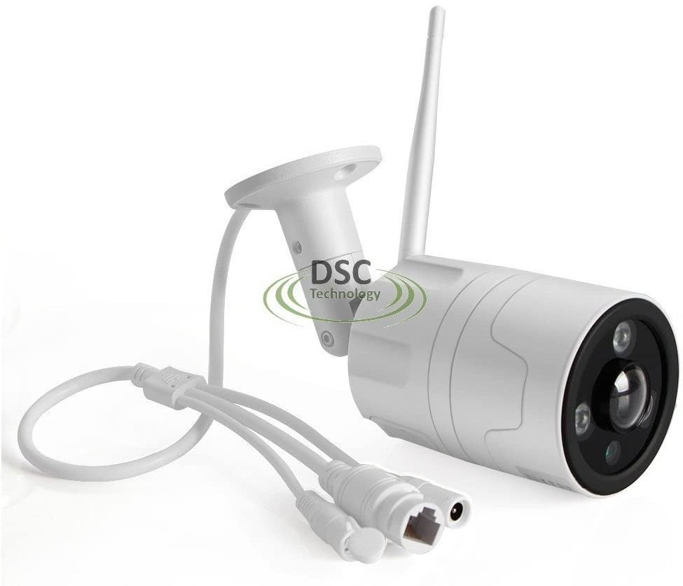 HD 1080P PoE Wireless Security Camera 180 Degree Fisheye Outdoor Bullet IP Camera Smart WiFi CCTV Security Camera with IR Night Vision,Two-Way Audio, Motion Detection, with 16GB SD Card Pre-Installed