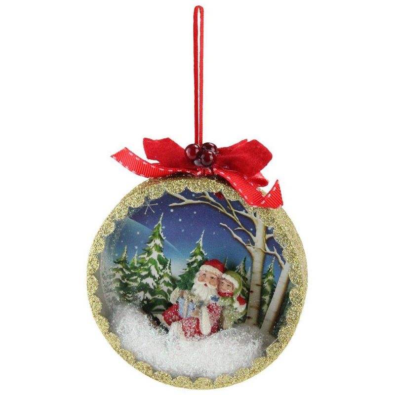 Raz Imports 5" Santa Claus Classics Sled Winter Scene Shadow Box Christmas Ornament