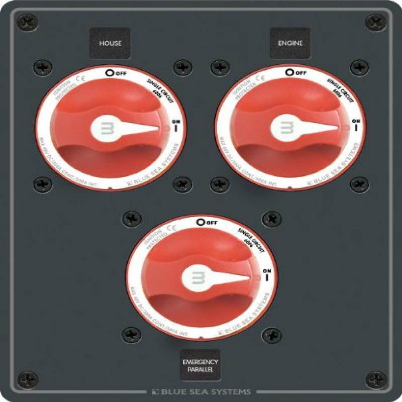Blue Sea Systems Traditional Metal Dual Bank Battery Management Panel