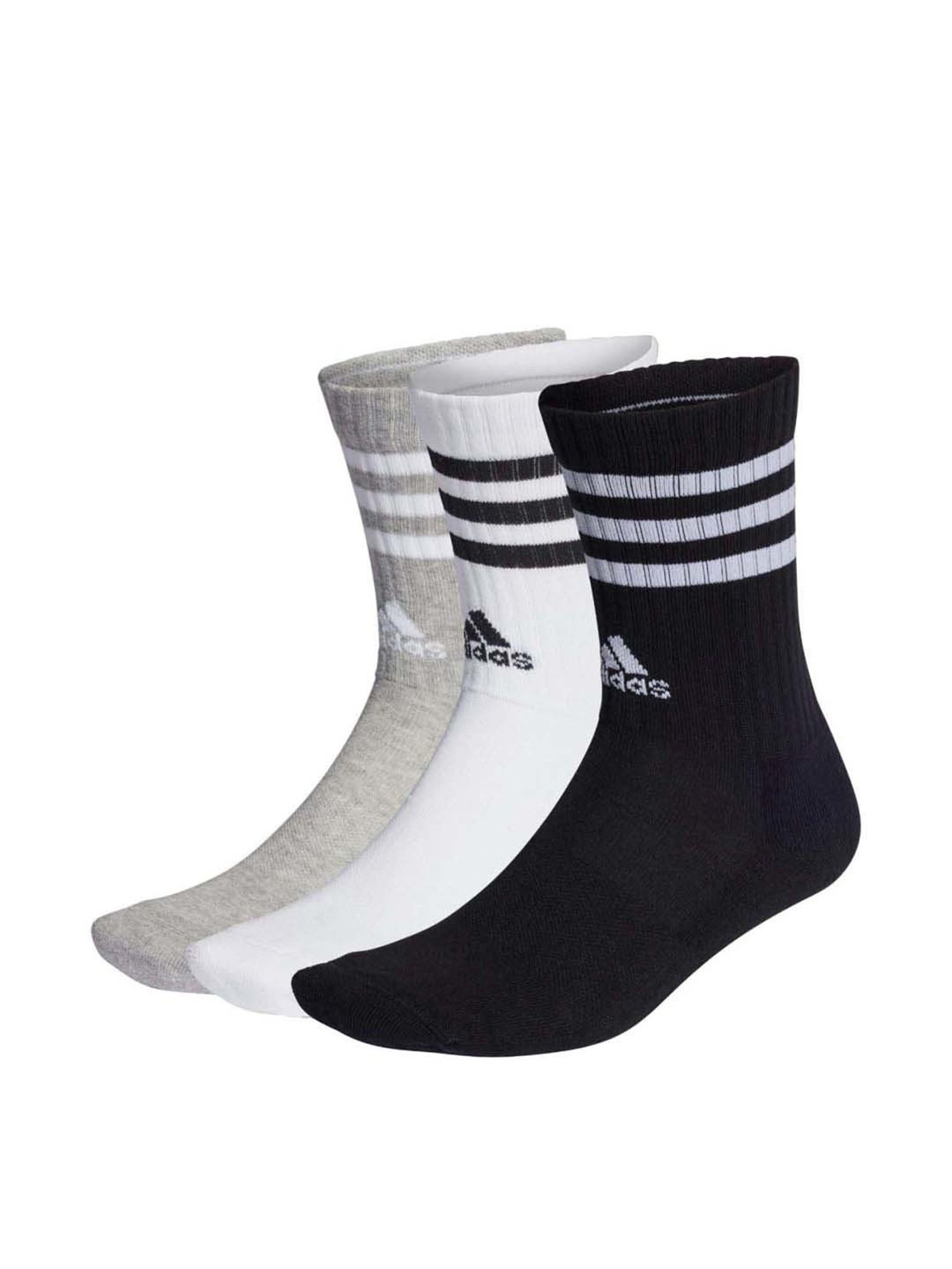 Adidas 3-stripes Cushioned Multicolor Crew Socks - Pack of 3