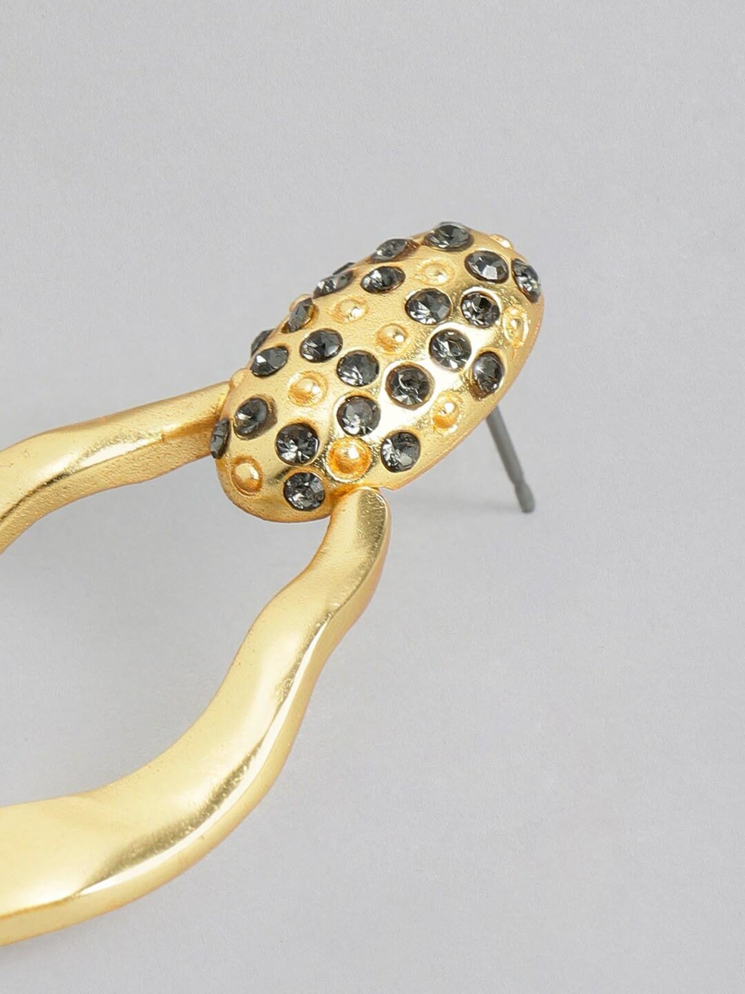 Estele Gold-Plated Wave Stud Earrings for Women