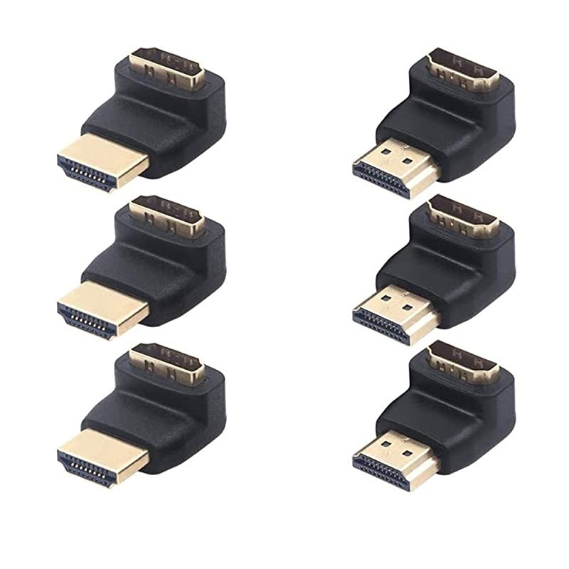 3 Combos HDMI 90 Degree and 270 Degree Male to Female Adapter 3D4K Supported